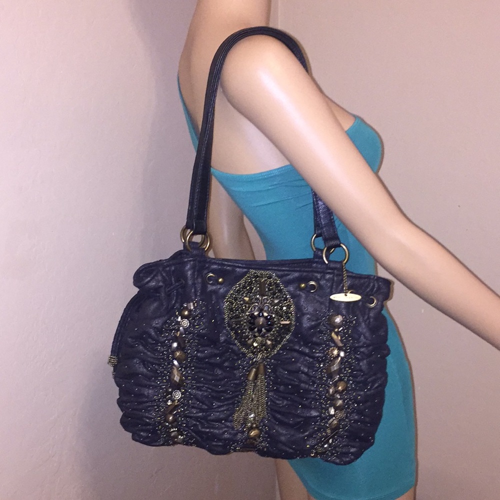 $SOLD$ Black Beaded Mary Frances Purse